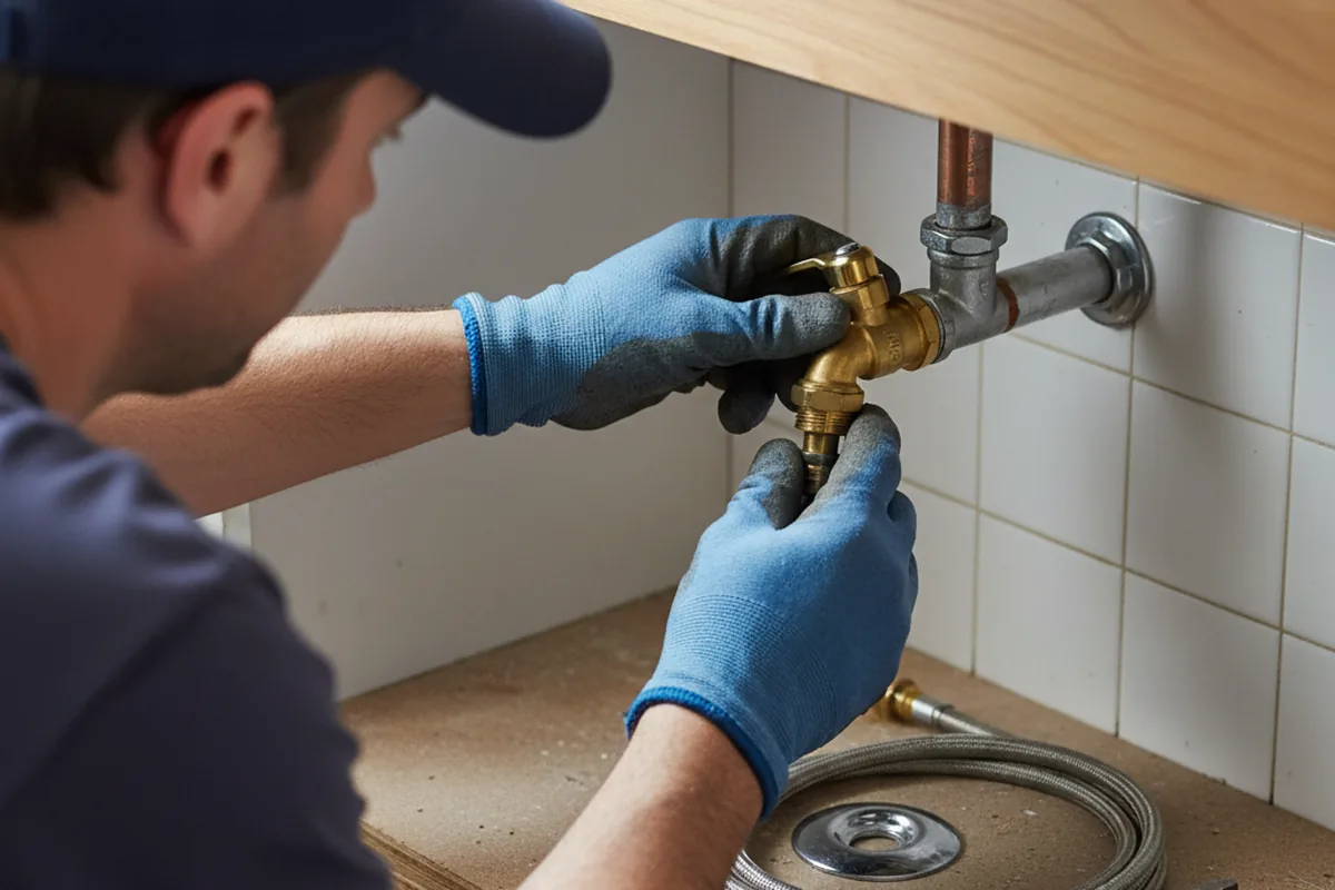 Shutoff valve and fitting work during Emergency Plumbing in Paxton